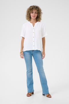 Cream Bellis Linen Shirt