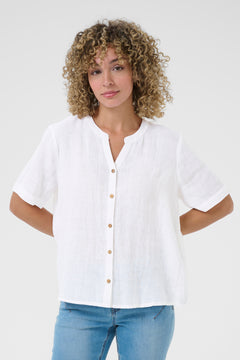 Cream Bellis Linen Shirt
