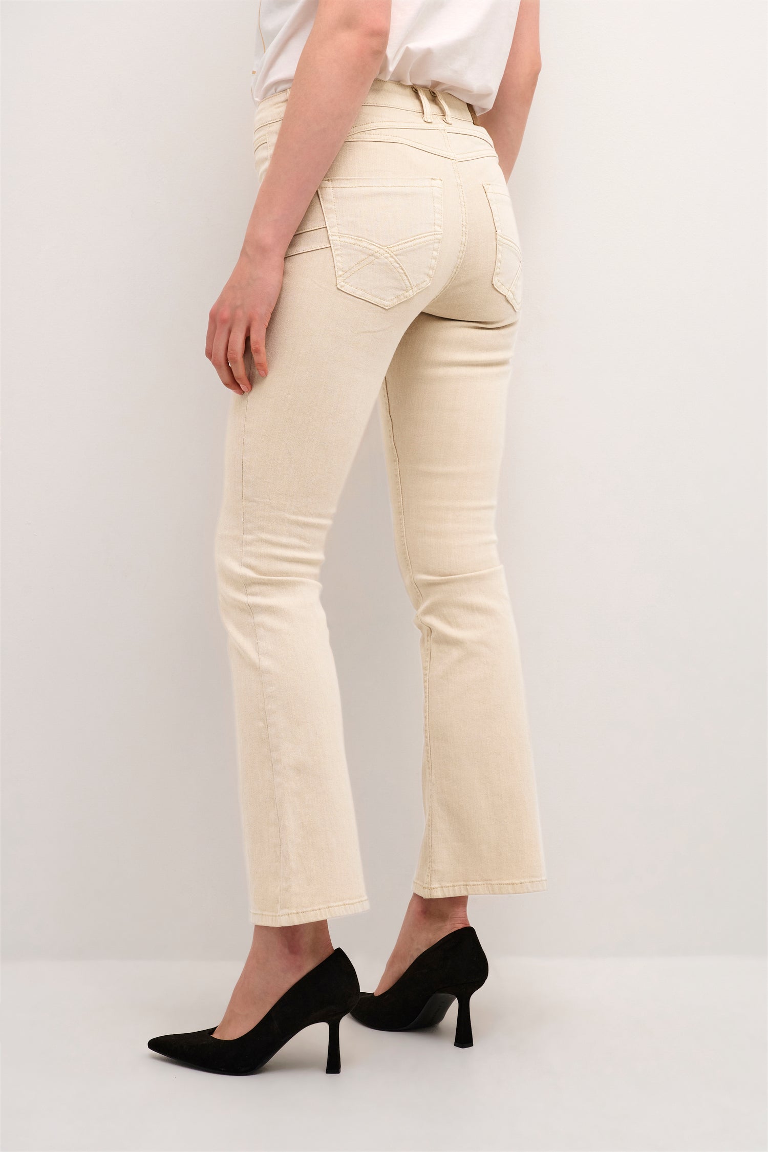 Cream Amalie Bootcut Jeans - Shape Fit