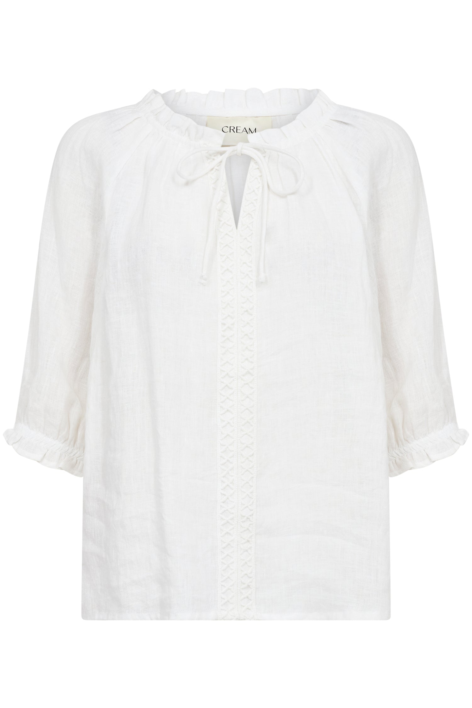 Cream Bellis Linen Blouse