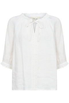 Cream Bellis Linen Blouse
