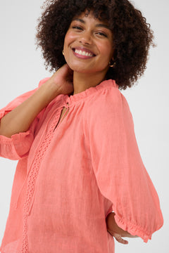 Cream Bellis Linen Blouse