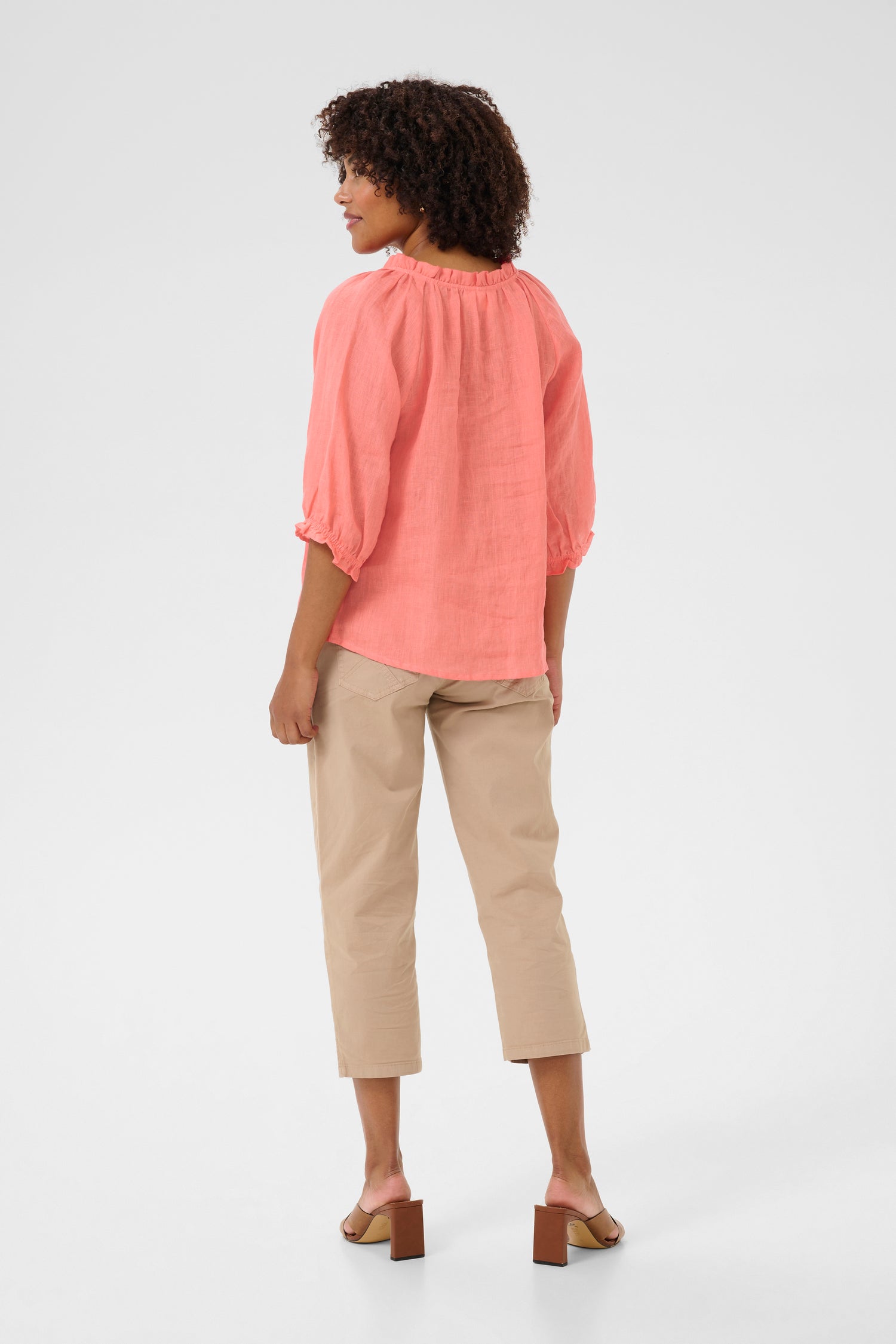 Cream Bellis Linen Blouse