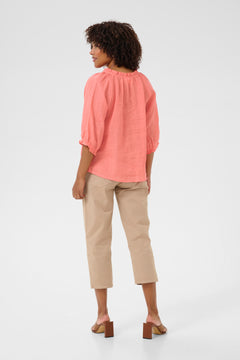 Cream Bellis Linen Blouse