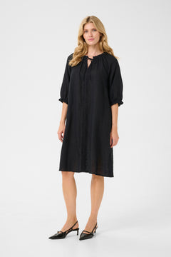 Cream Bellis Linen Dress