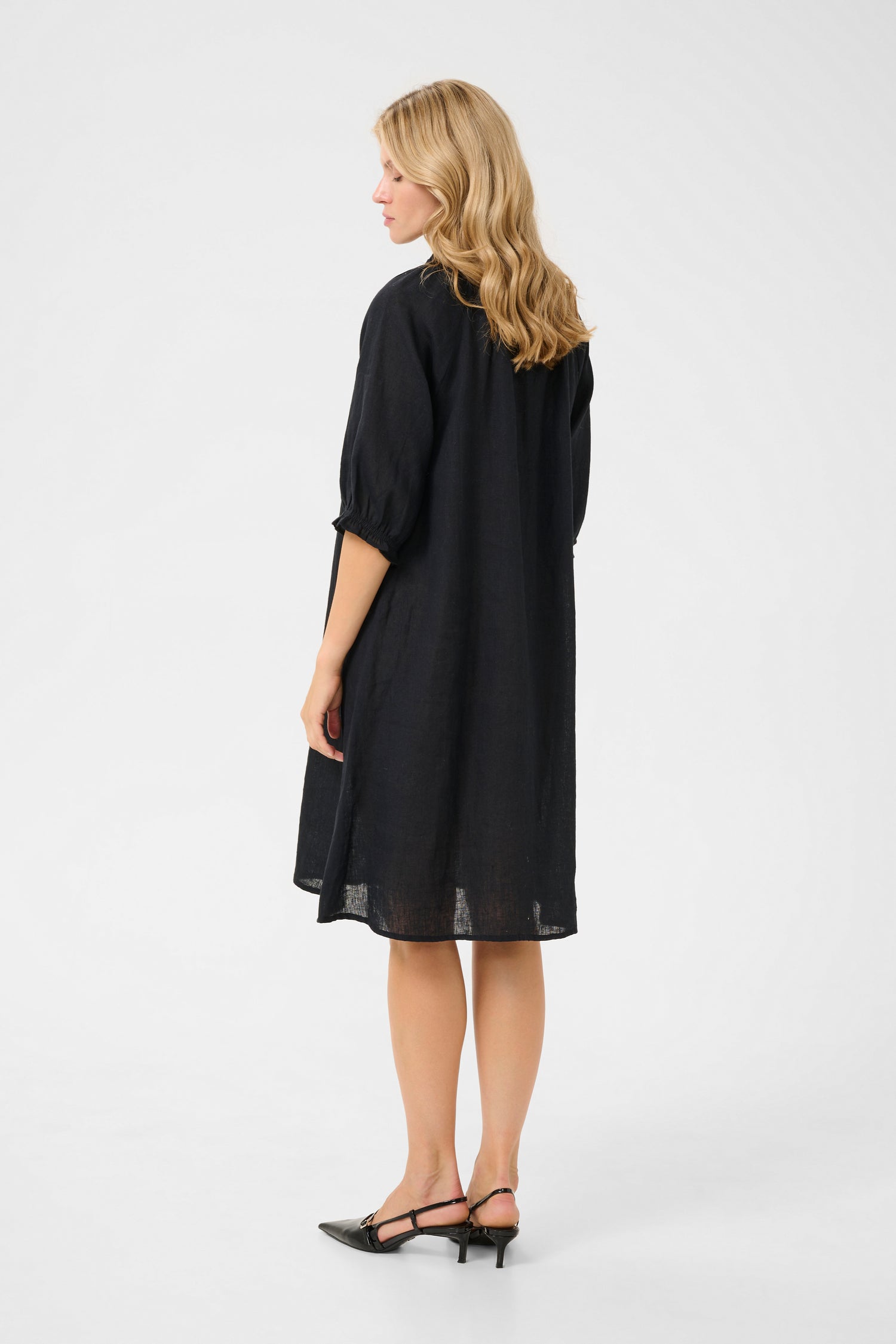 Cream Bellis Linen Dress