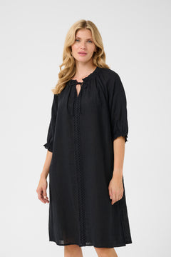 Cream Bellis Linen Dress
