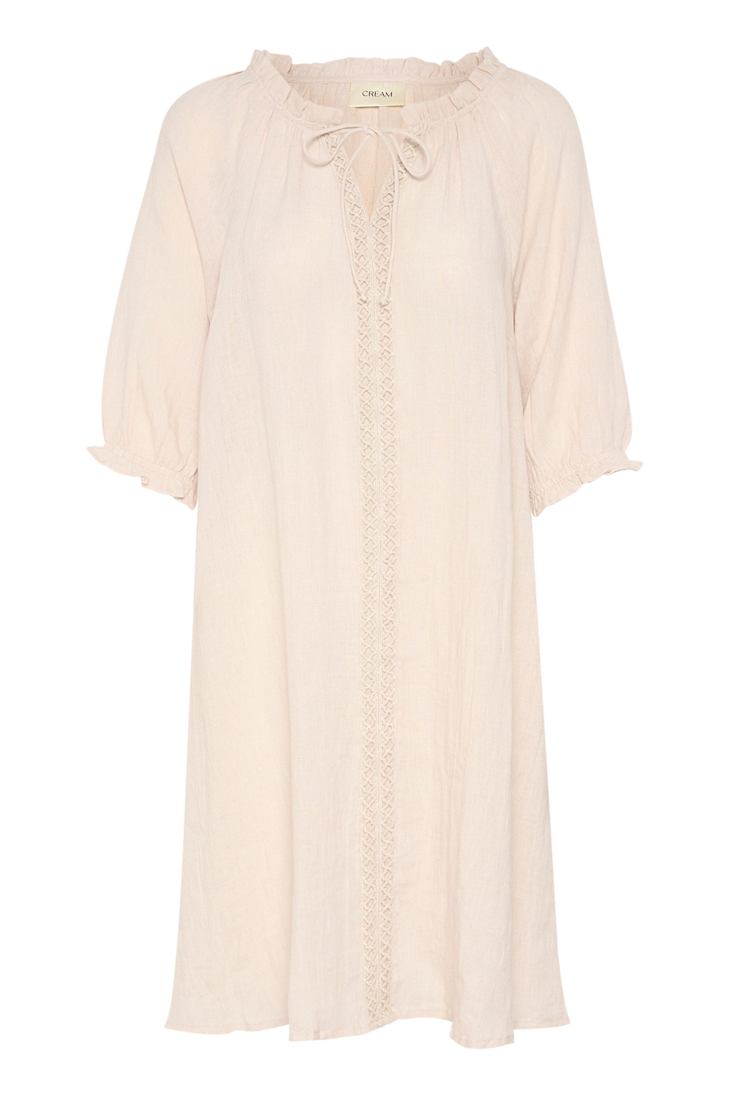 Cream Bellis Linen Dress
