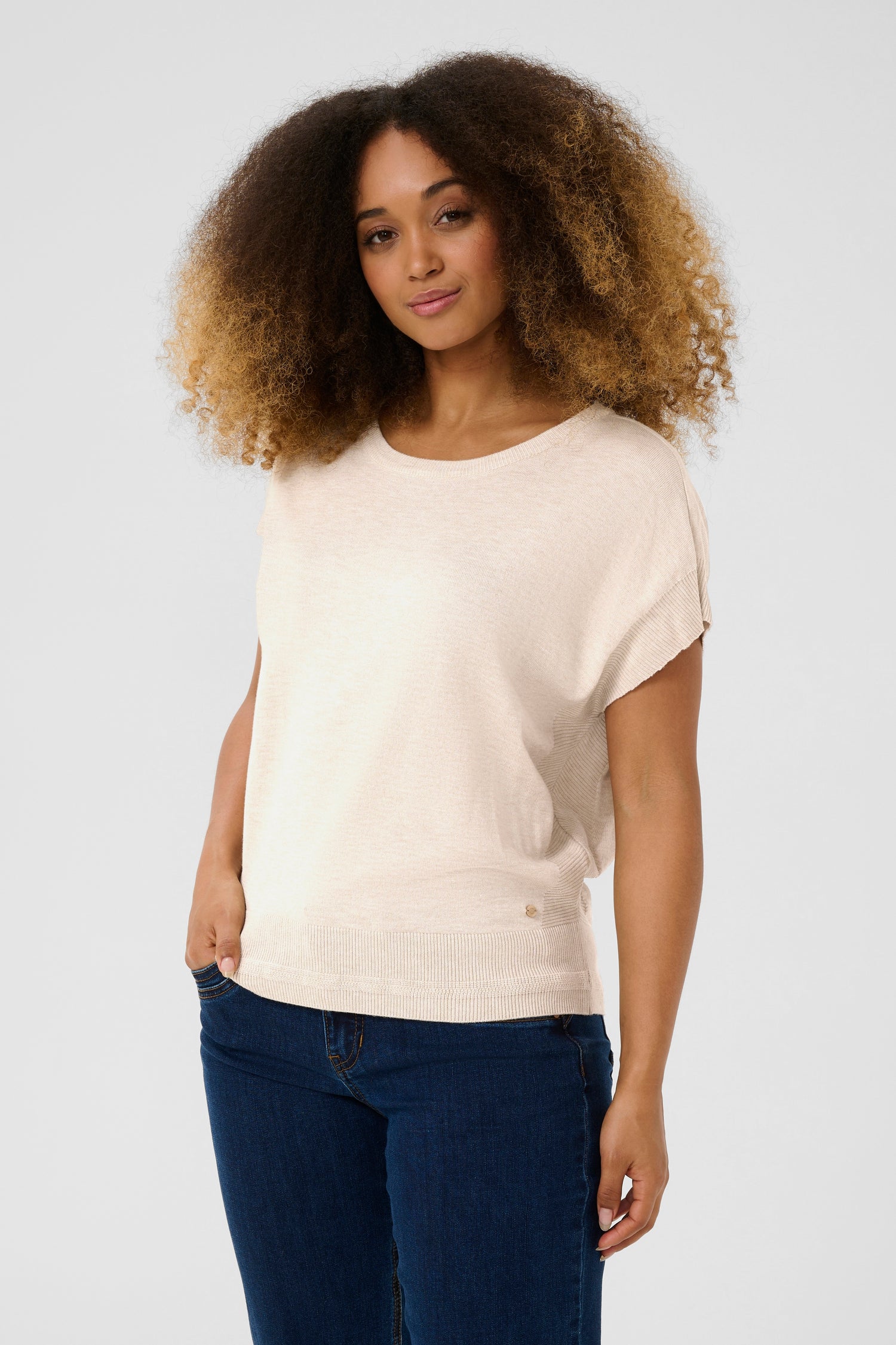 Cream Dela Knit Top