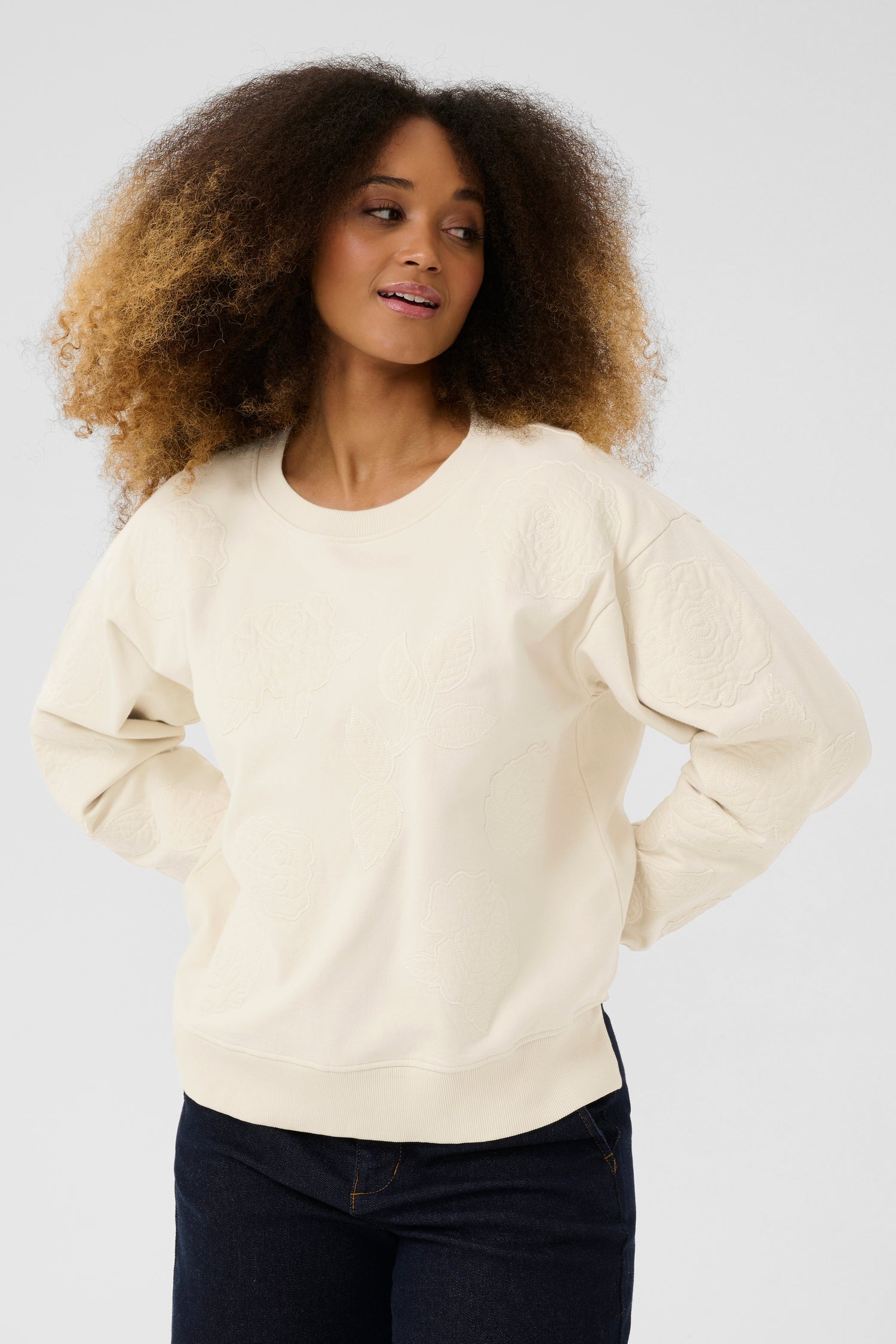 Cream Josie Patch Sweatshirt