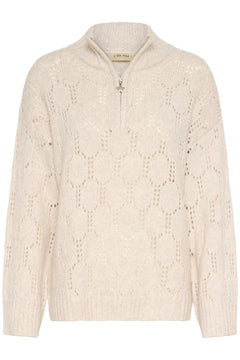 Cream Zilla Zipper Sweater
