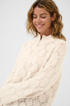 Cream Zilla Zipper Sweater