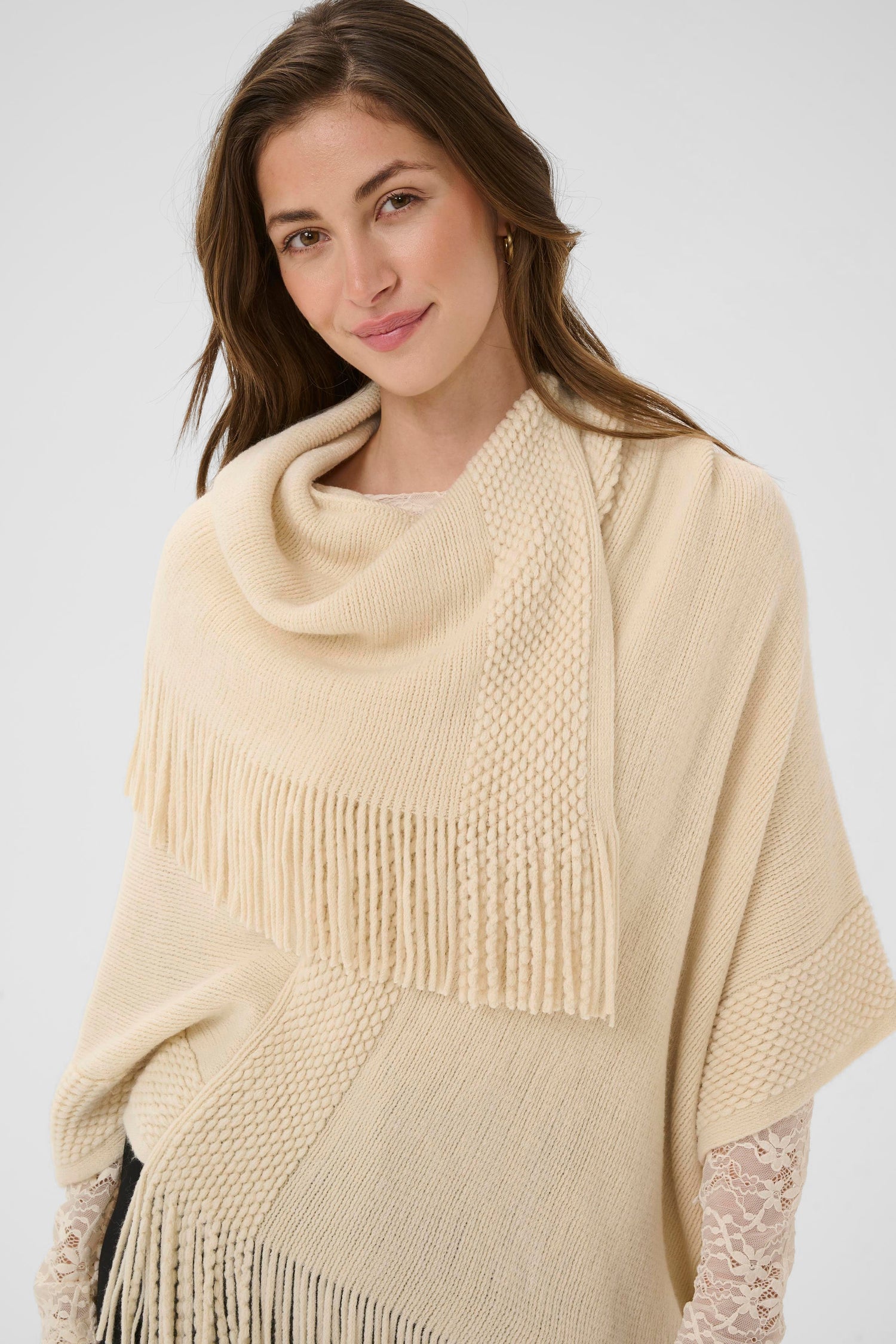 Cream Sivas Poncho
