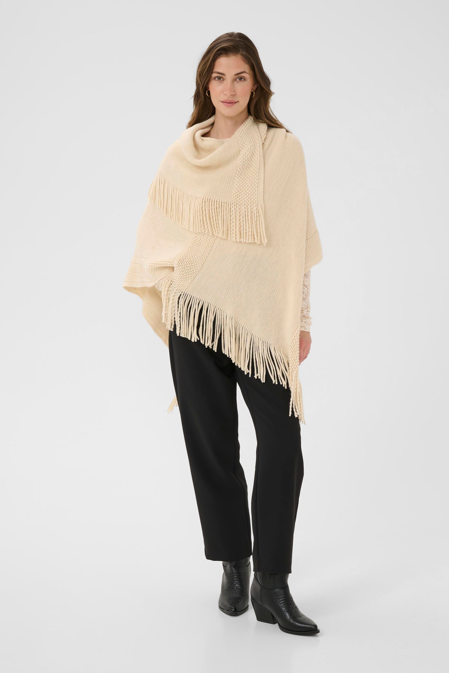 Cream Sivas Poncho