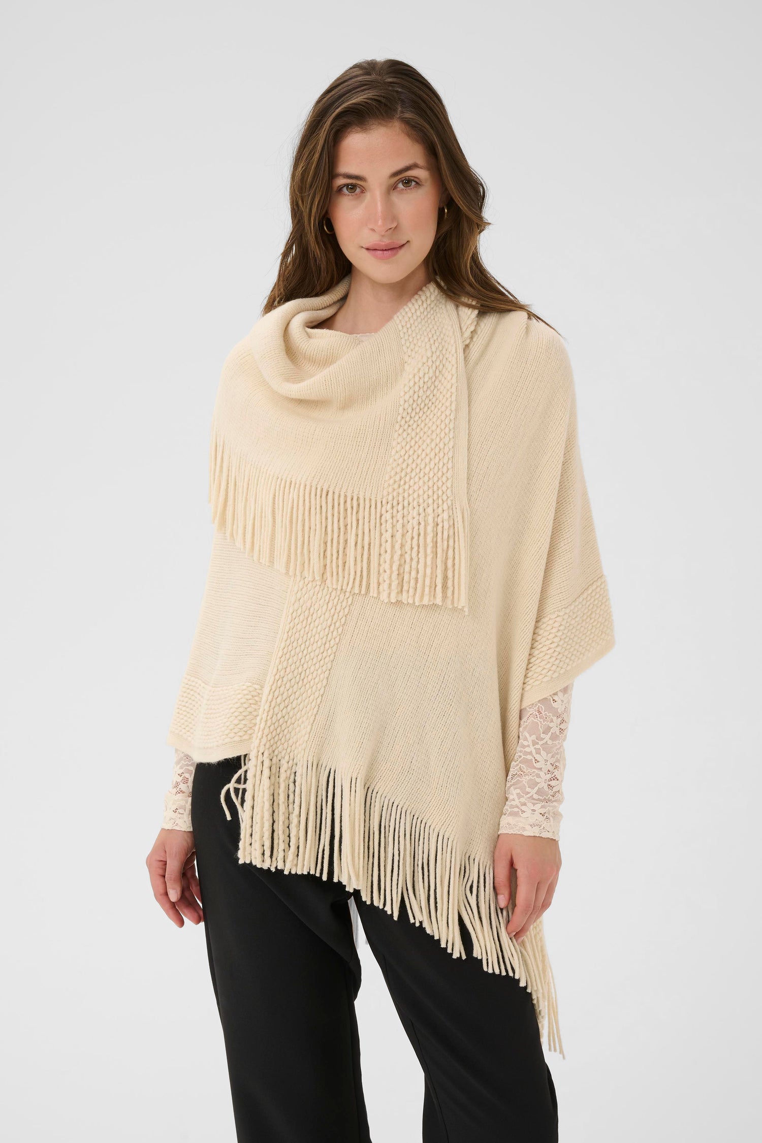 Cream Sivas Poncho