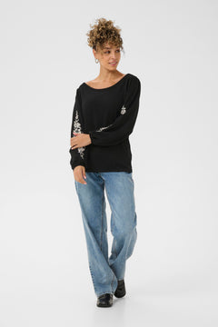 Cream Villea Boatneck Sweater