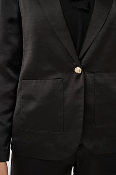 Cream Cocamia Satin Blazer (Pitch Black)