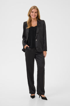 Cream Cocamia Satin Blazer (Pitch Black)