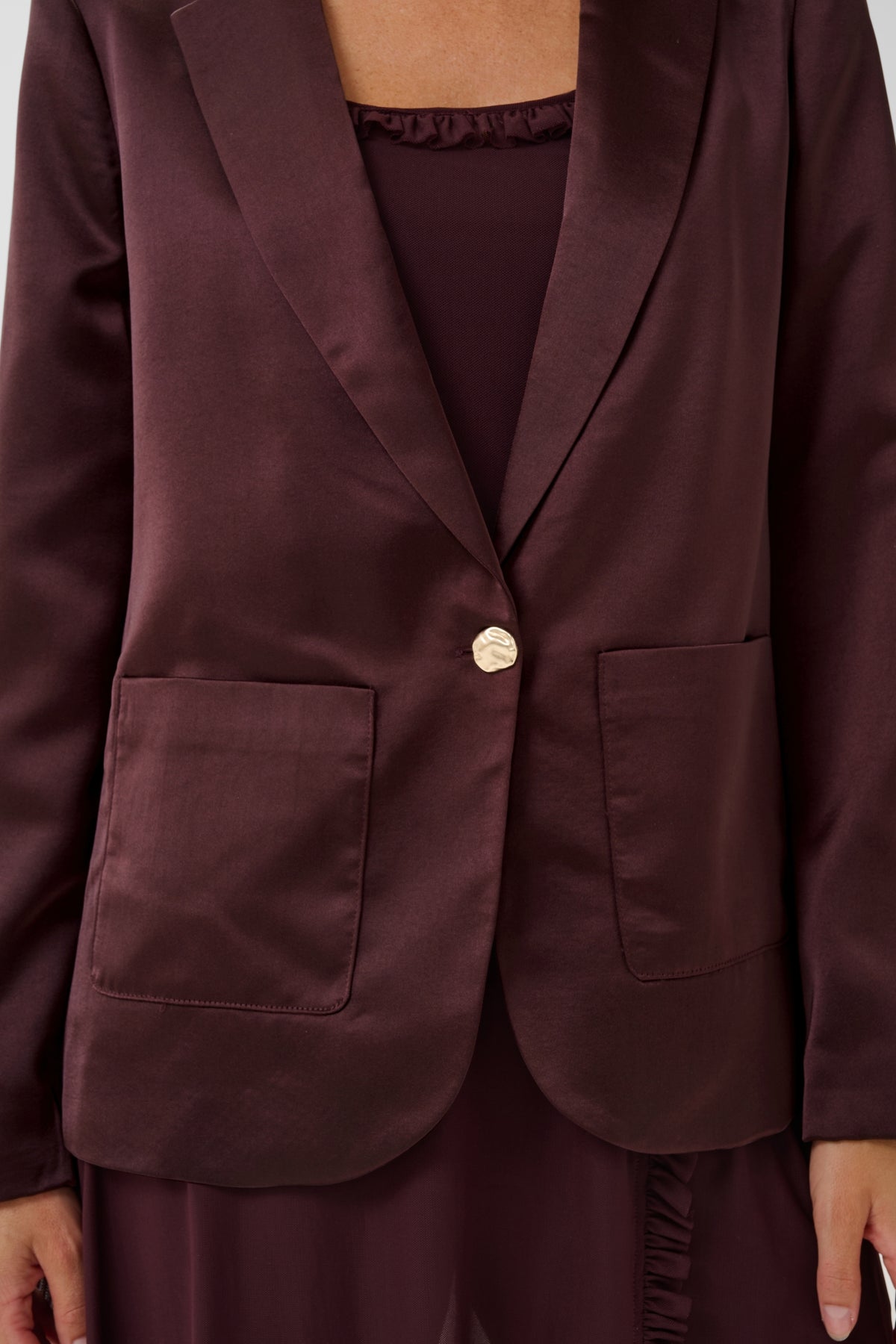 Cream Cocamia Satin Blazer (Fudge)