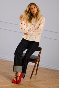 Cream Ranja Cuffed Jeans Baiily Fit 30" Inseam