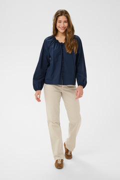 Cream Sophia Twill Pant- Coco Fit