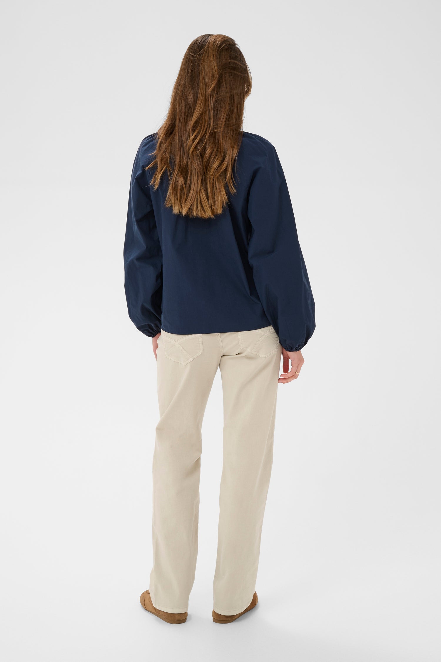 Cream Sophia Twill Pant- Coco Fit