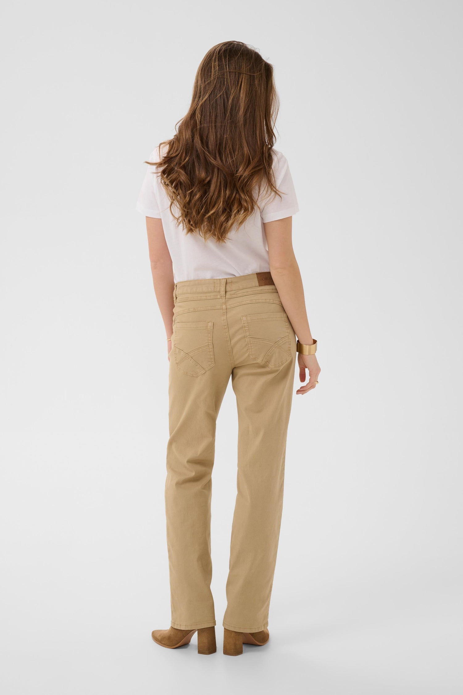 Cream Sophia Twill Pant- Coco Fit