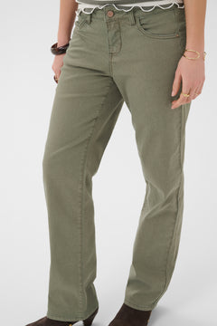 Cream Sophia Twill Pant- Coco Fit