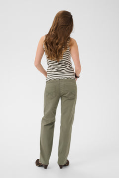 Cream Sophia Twill Pant- Coco Fit