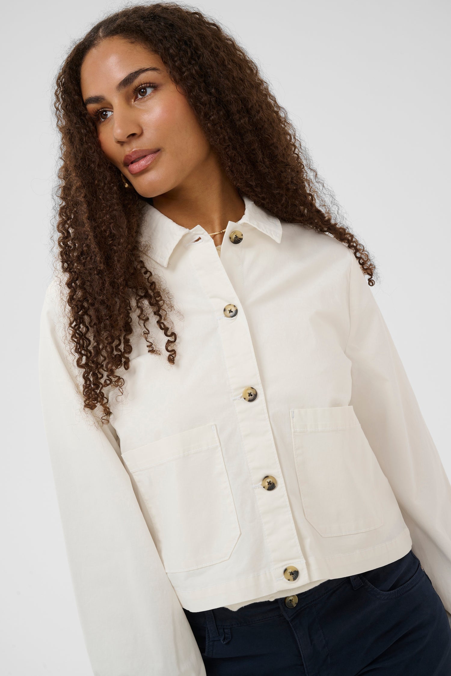 Cream Berta Twill Jacket