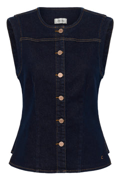 Cream Damy Denim Waistcoat