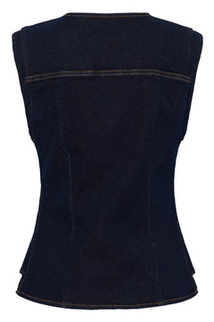 Cream Damy Denim Waistcoat