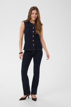 Cream Damy Denim Waistcoat