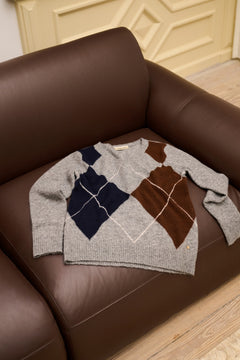 Cream Hope Argyle Pullover
