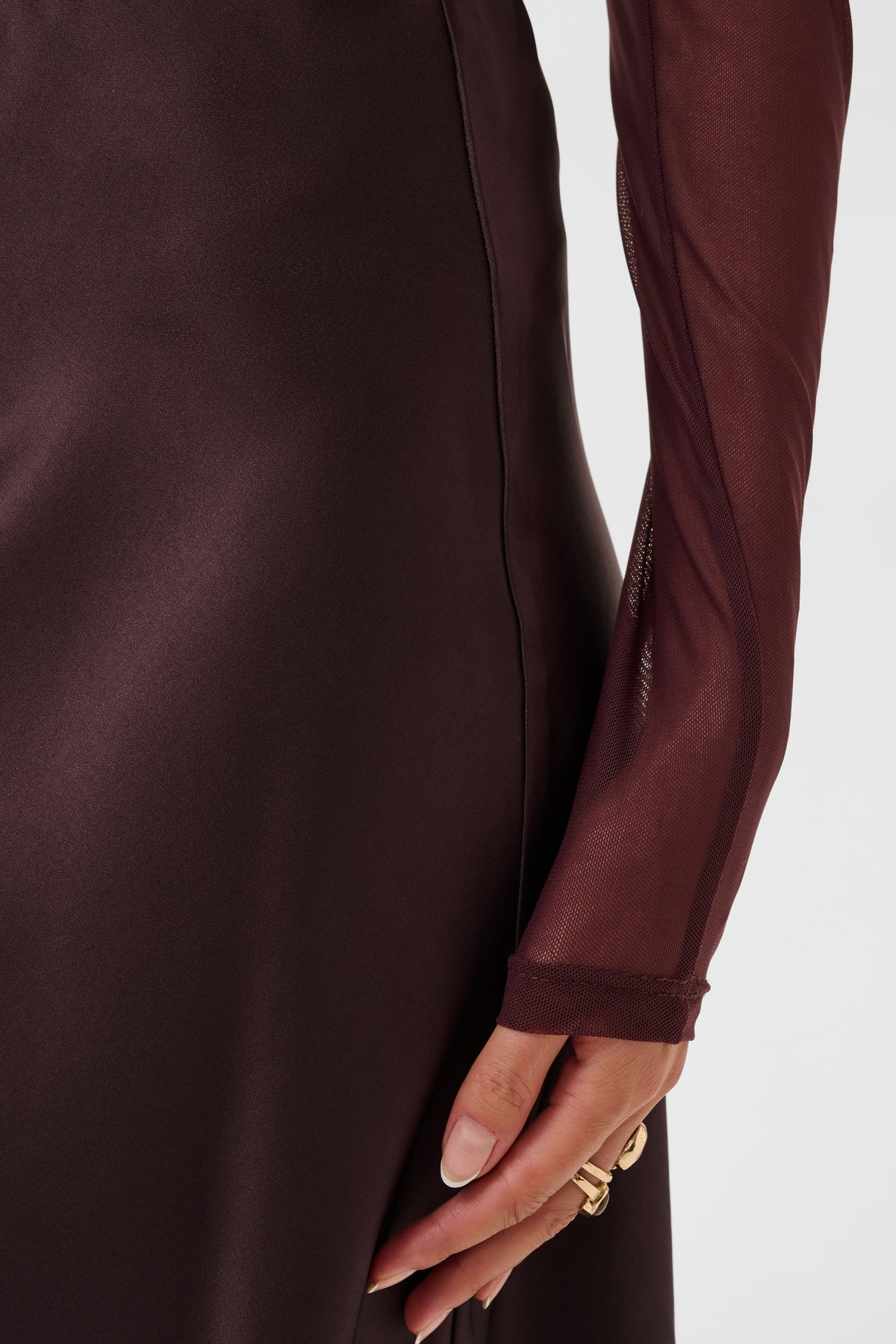 Cream Cocamia Sateen Skirt (Fudge)