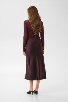 Cream Cocamia Sateen Skirt (Fudge)
