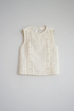 Indi & Cold Sleeveless Embroidered Blouse