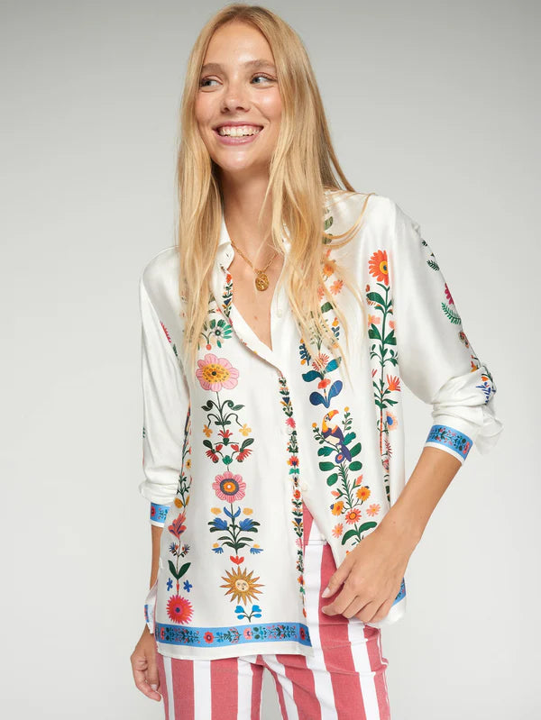 Vilagallo Printed Floral Blouse