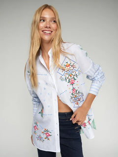 Vilagallo Digital Embroidery Blouse