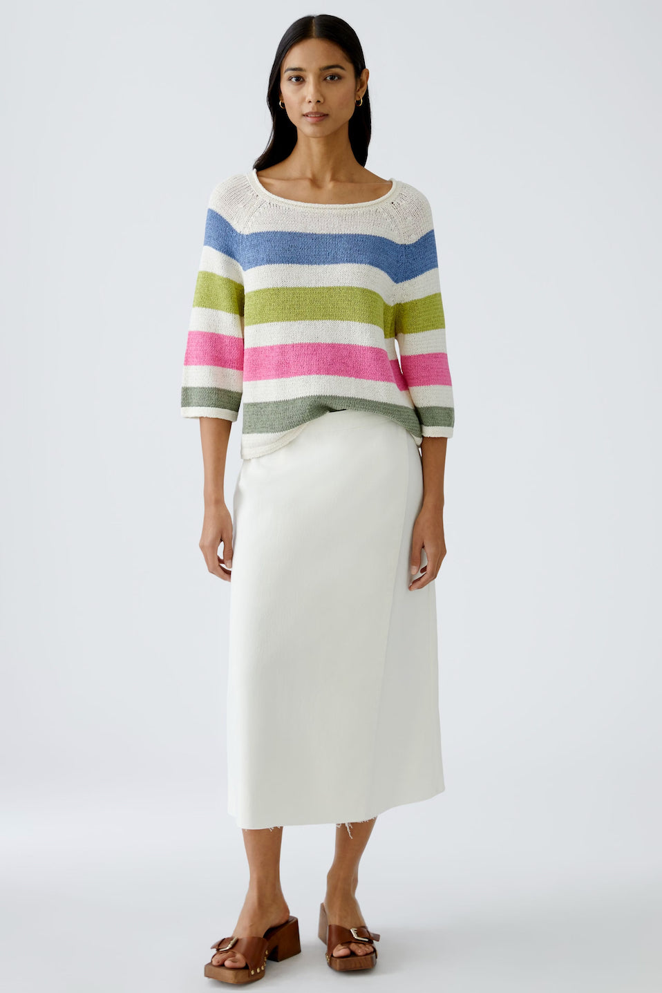 Oui Striped Pullover Sweater