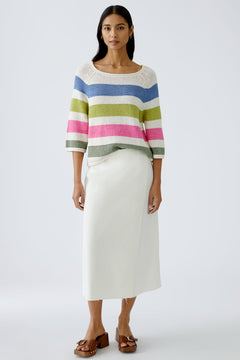 Oui Striped Pullover Sweater
