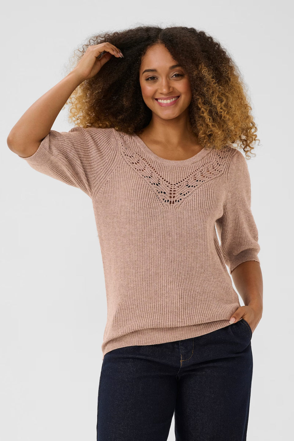 Cream Dela Knit Pullover