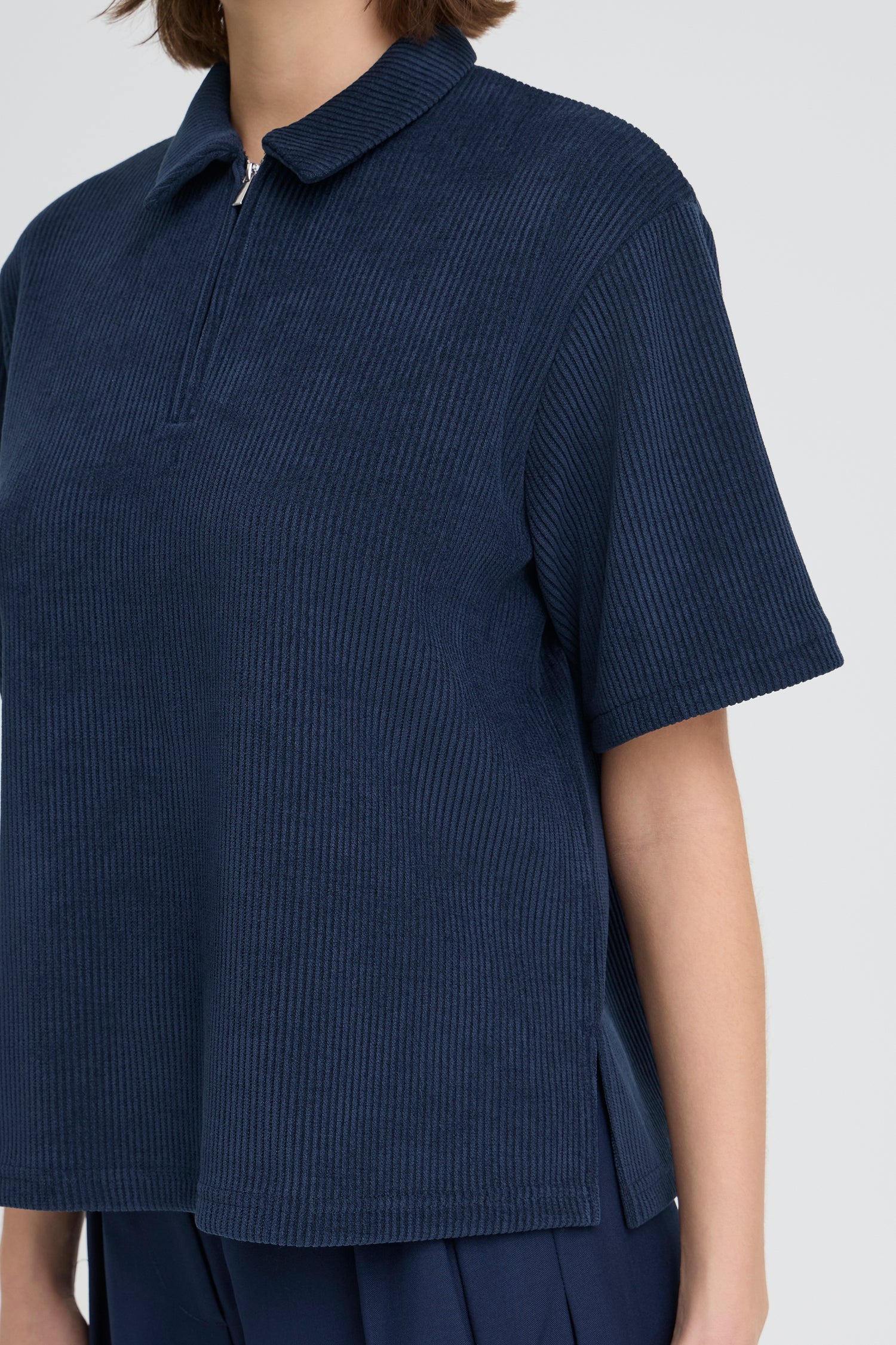 Ichi Kate Corduroy Short Sleeve Top