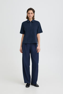 Ichi Kate Corduroy Short Sleeve Top