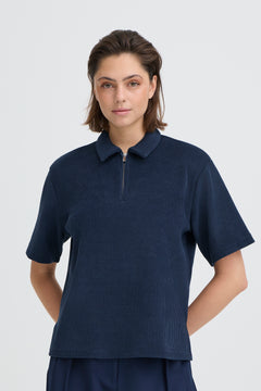 Ichi Kate Corduroy Short Sleeve Top