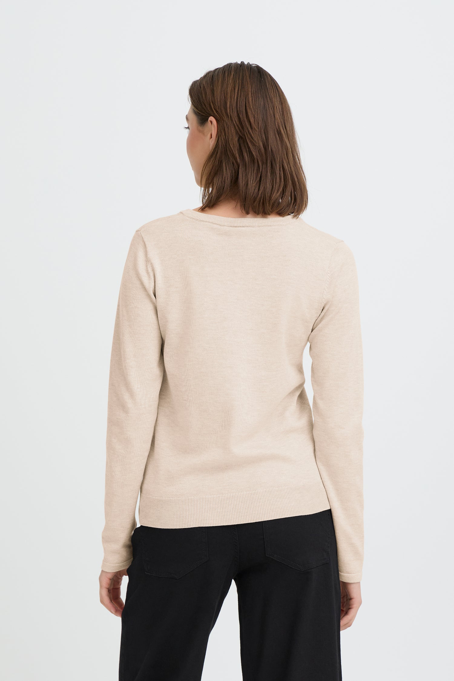 Ichi Luls V-Neck Long Sleeve Sweater