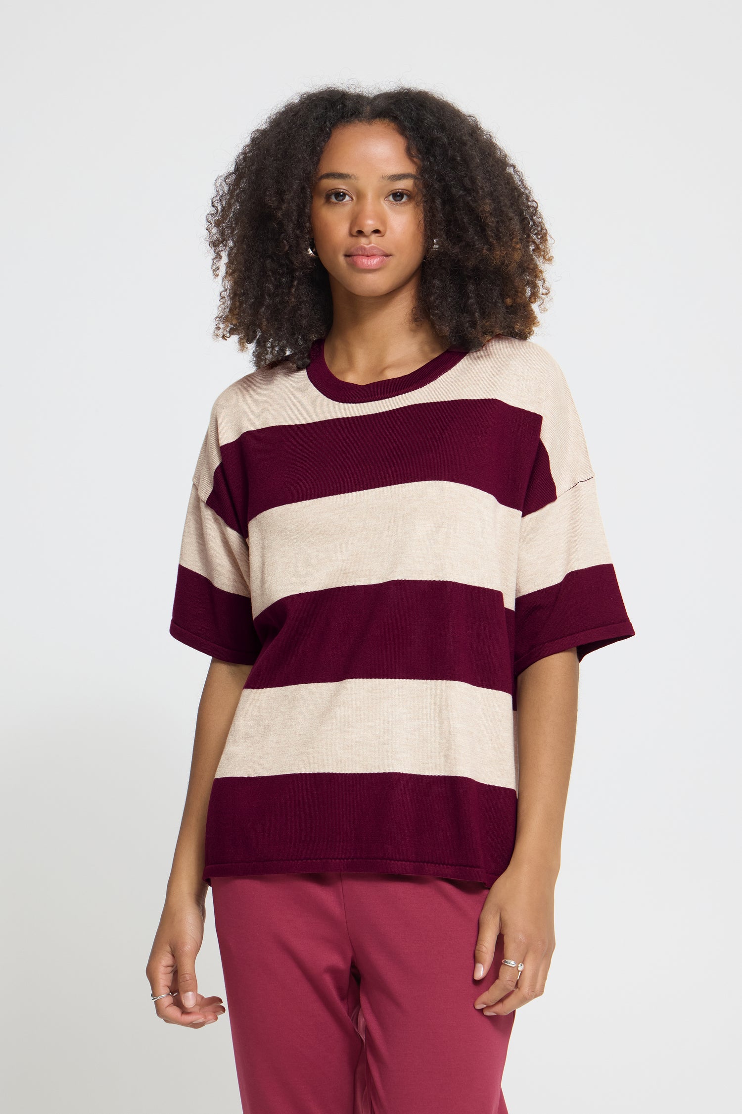 Ichi Luls Loose Short Sleeve Sweater