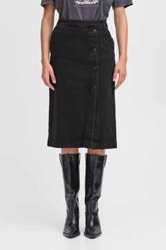 B.Young Lara Button Denim Skirt