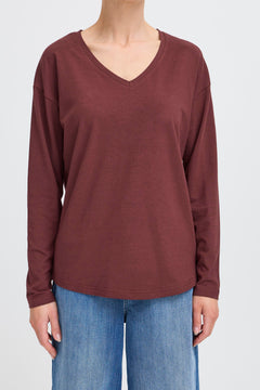 B.Young Pamila Long Sleeve V-Neck T-Shirt