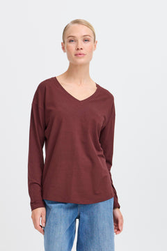 B.Young Pamila Long Sleeve V-Neck T-Shirt